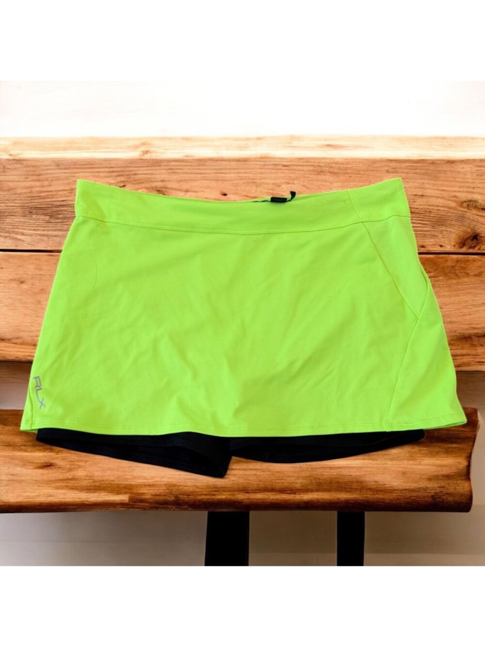 RLX RALPH LAUREN Active Neon Yellow Black Skort Size Large